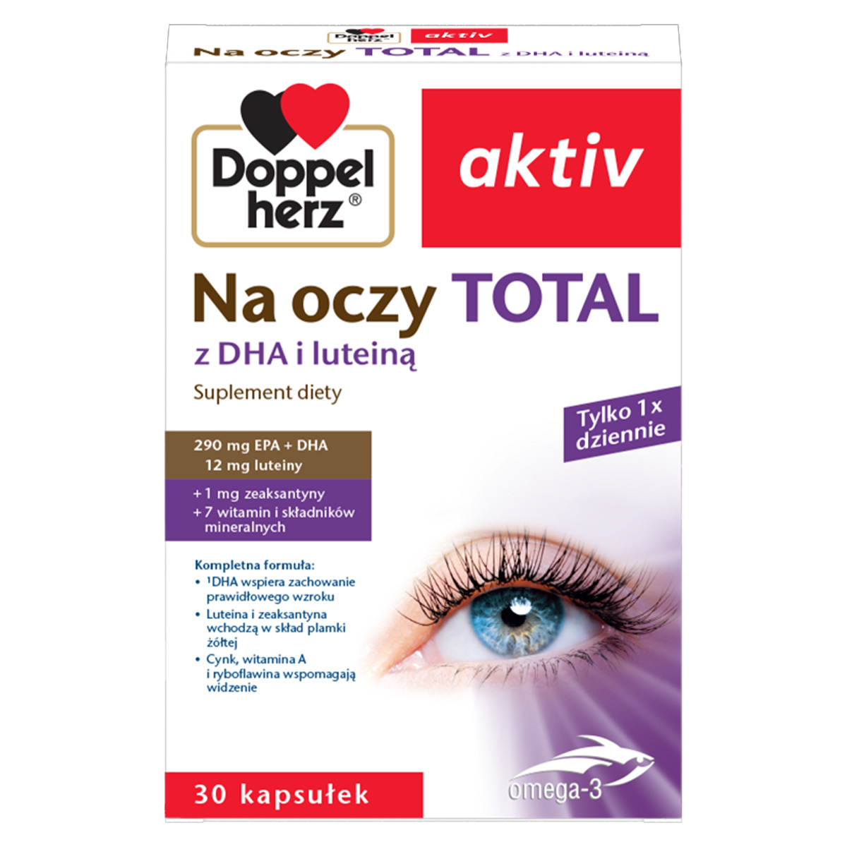 Doppelherz aktiv total z dha i luteiną, 30 kapsułek