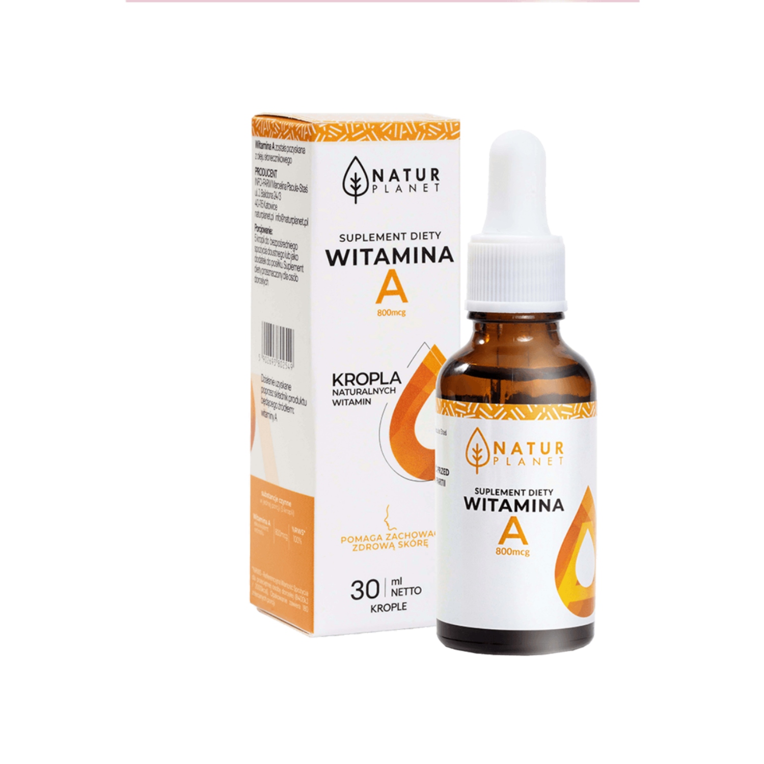 Natur planet - witamina a w kroplach 800mcg, 30 ml