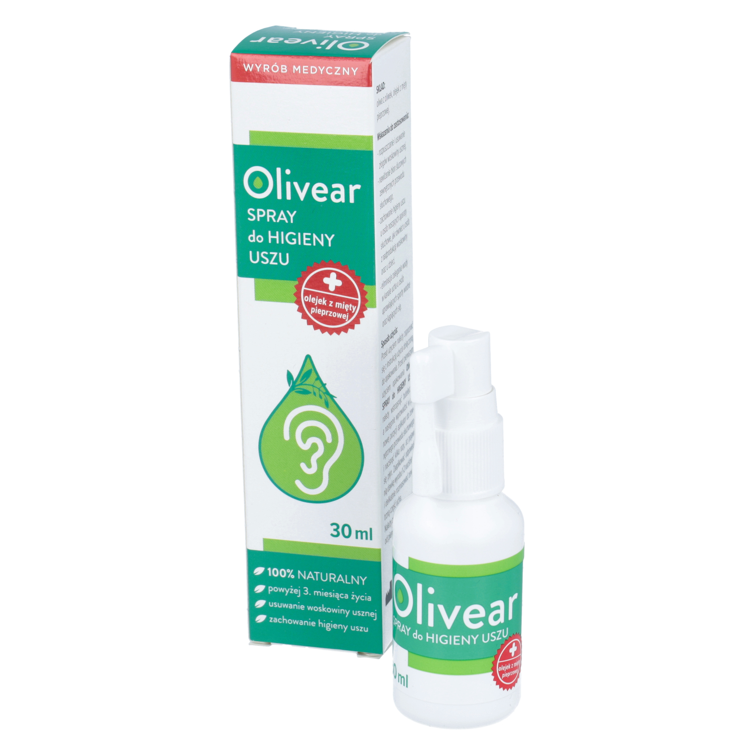 Zdrowe korzyści olivear, spray do higieny uszu, 30 ml