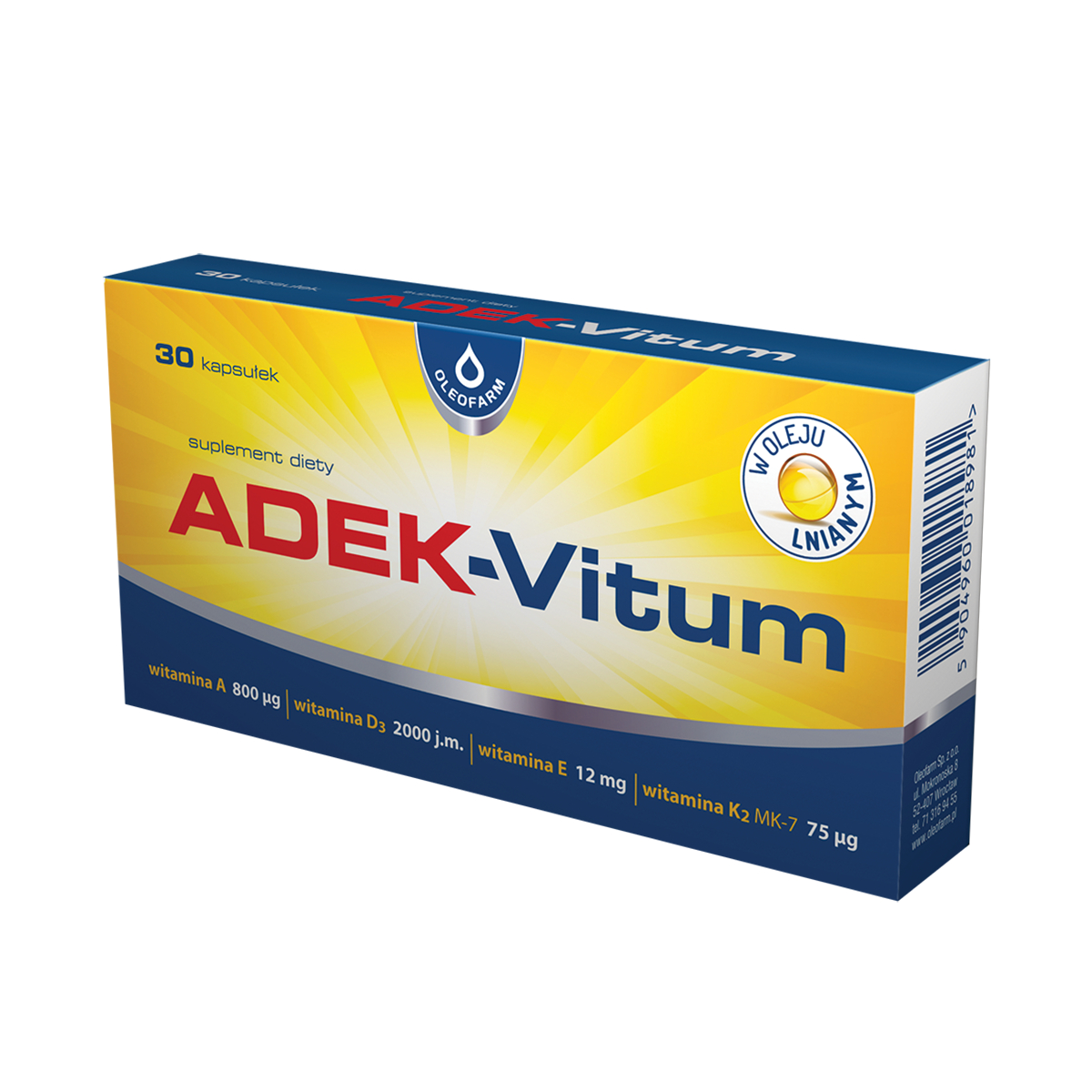 Adek-vitum - suplement diety na odporność i zdrowe kości, 30 kapsułek