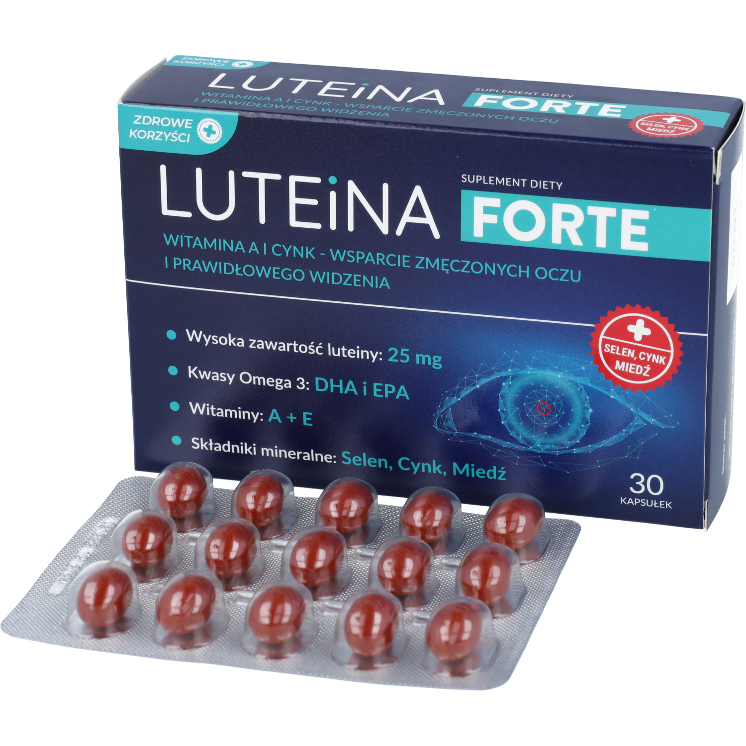 Zdrowe korzyści luteina forte, 30 kapsułek