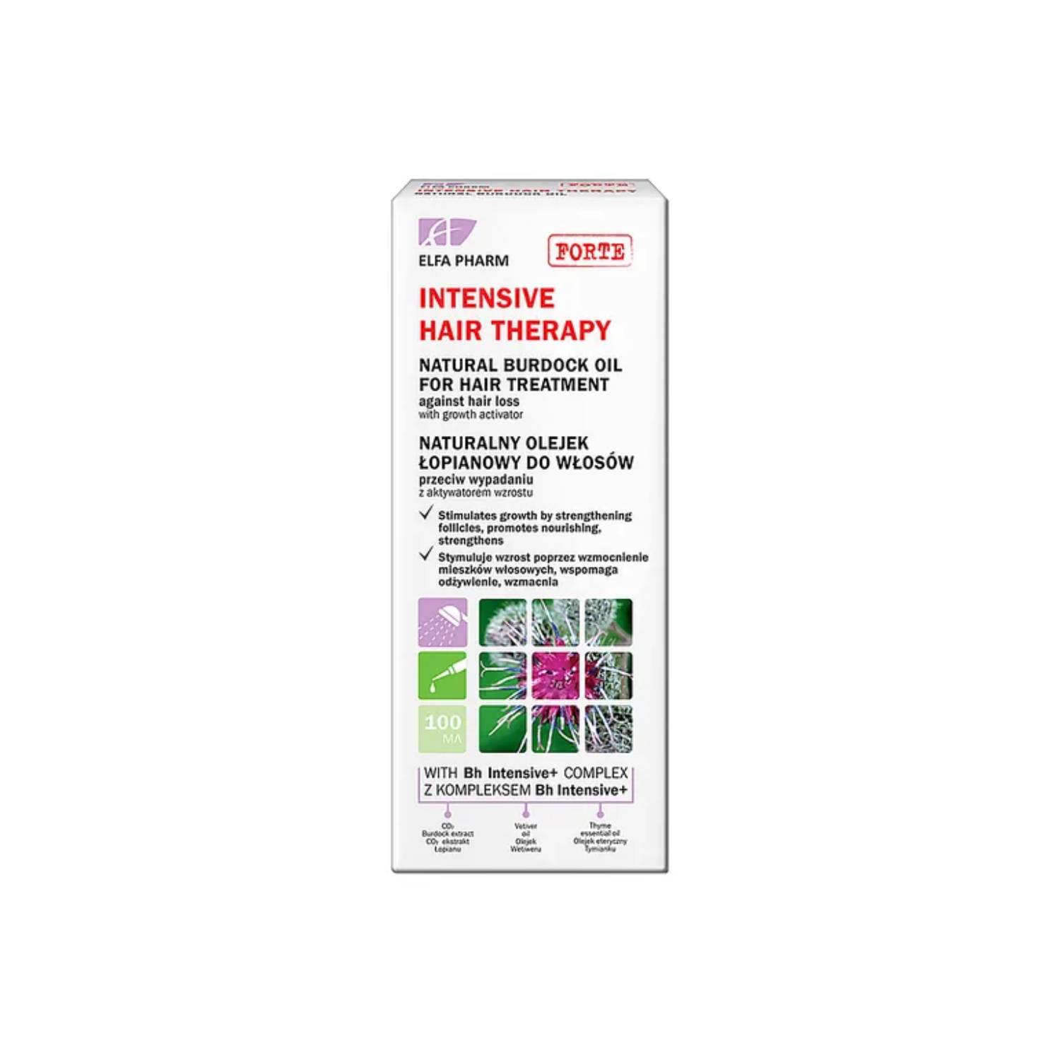 Elfa pharm intensive hair therapy - naturalny olejek łopianowy przeciw wypadaniu włosów, 100 ml