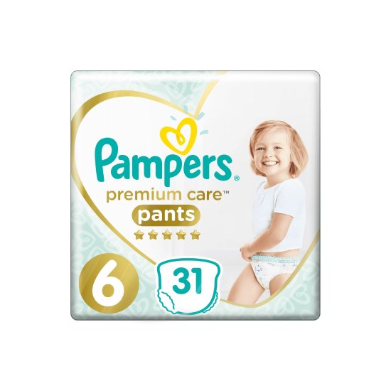 Pampers premium pants - pieluchomajtki jednorazowe, rozmiar 6, 31 sztuk (data ważności: 25.07.2026)