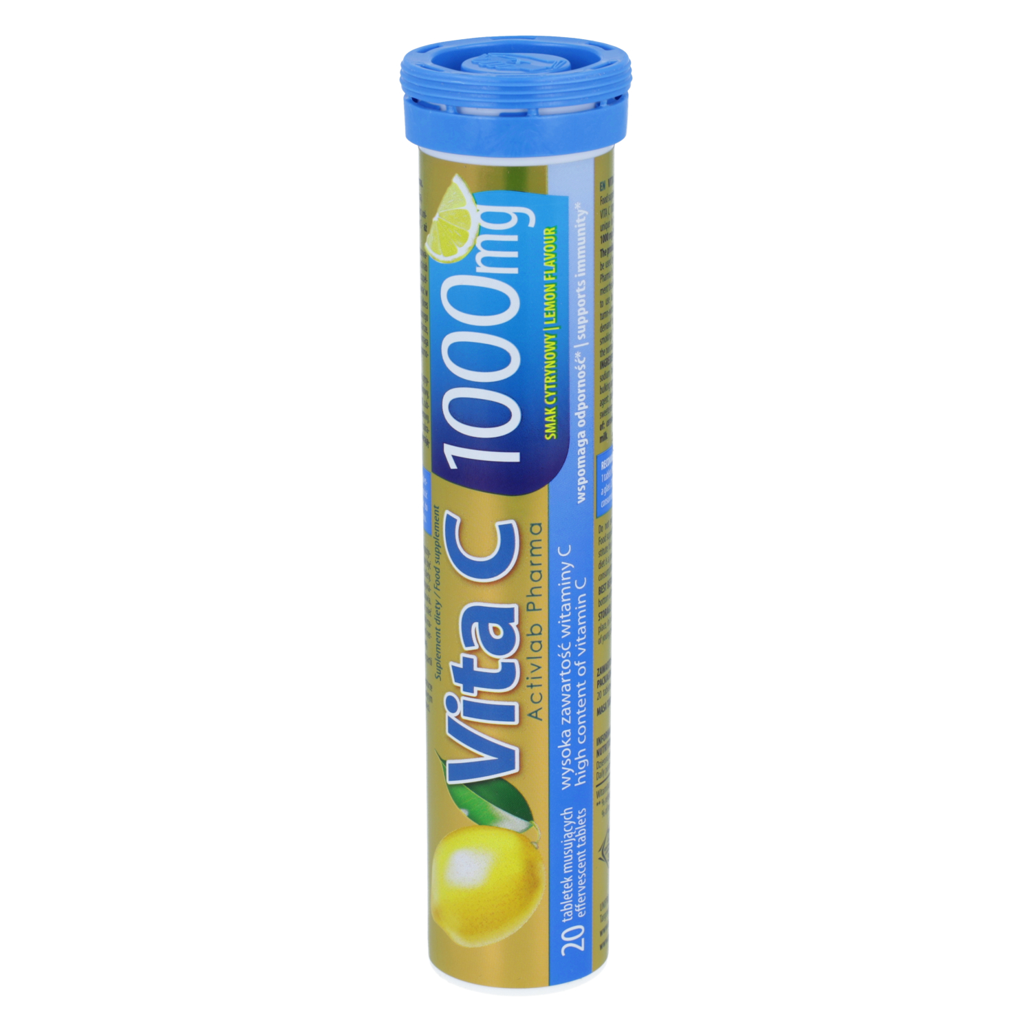 Activlab vita c 1000 mg, smak cytrynowy, 20 tabletek musujących
