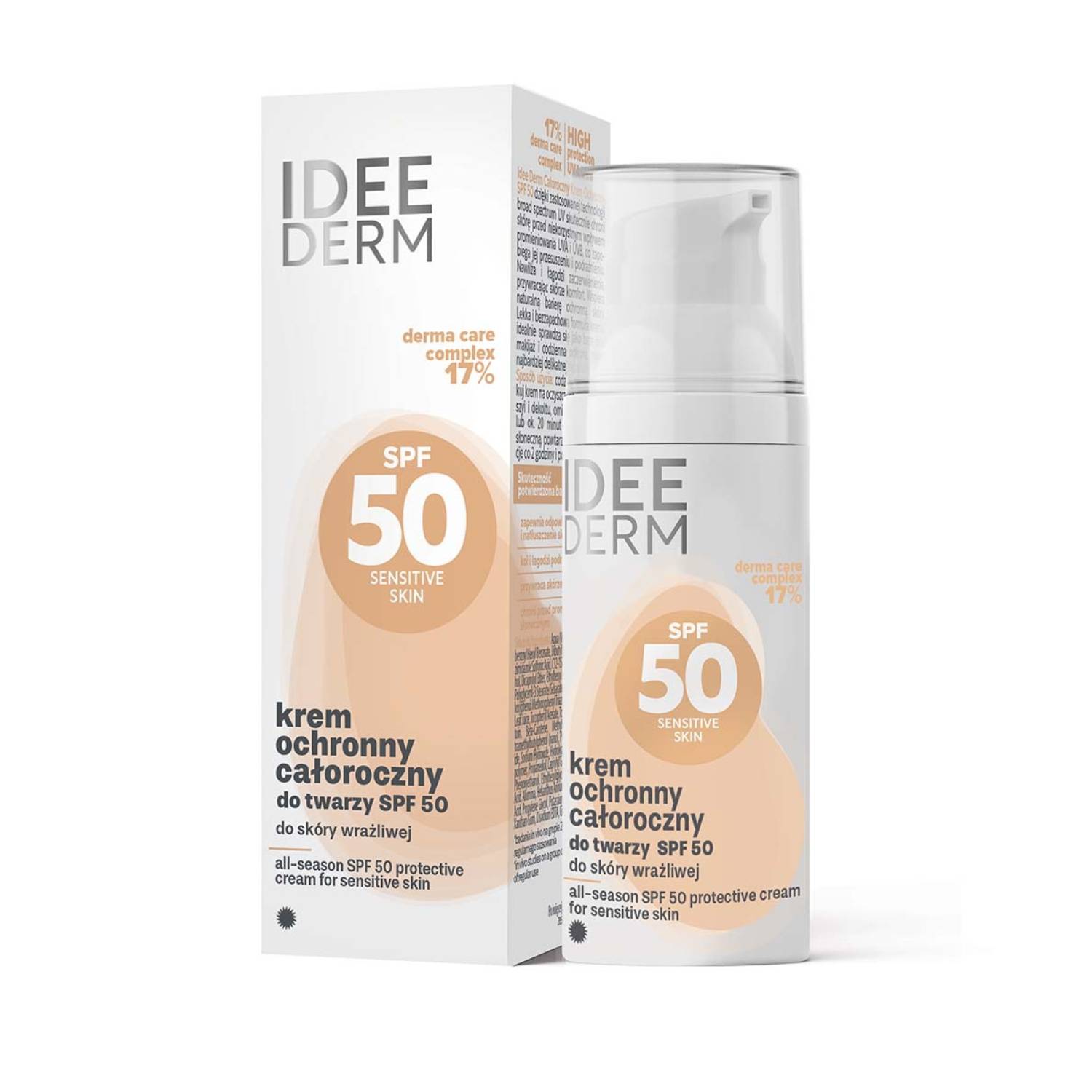 Idee derm - całoroczny krem ochronny spf 50 do skóry wrażliwej, 50 ml