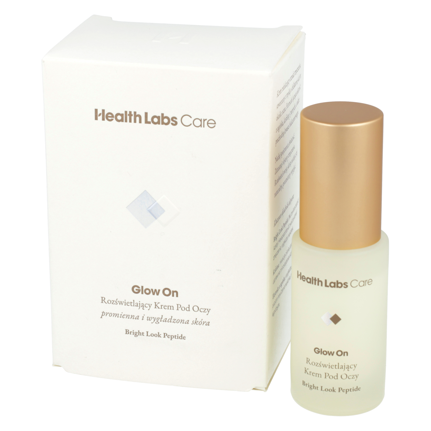 Health labs care - glow on, rozświetlający krem pod oczy, 15 ml (data ważności: 30.09.2026)