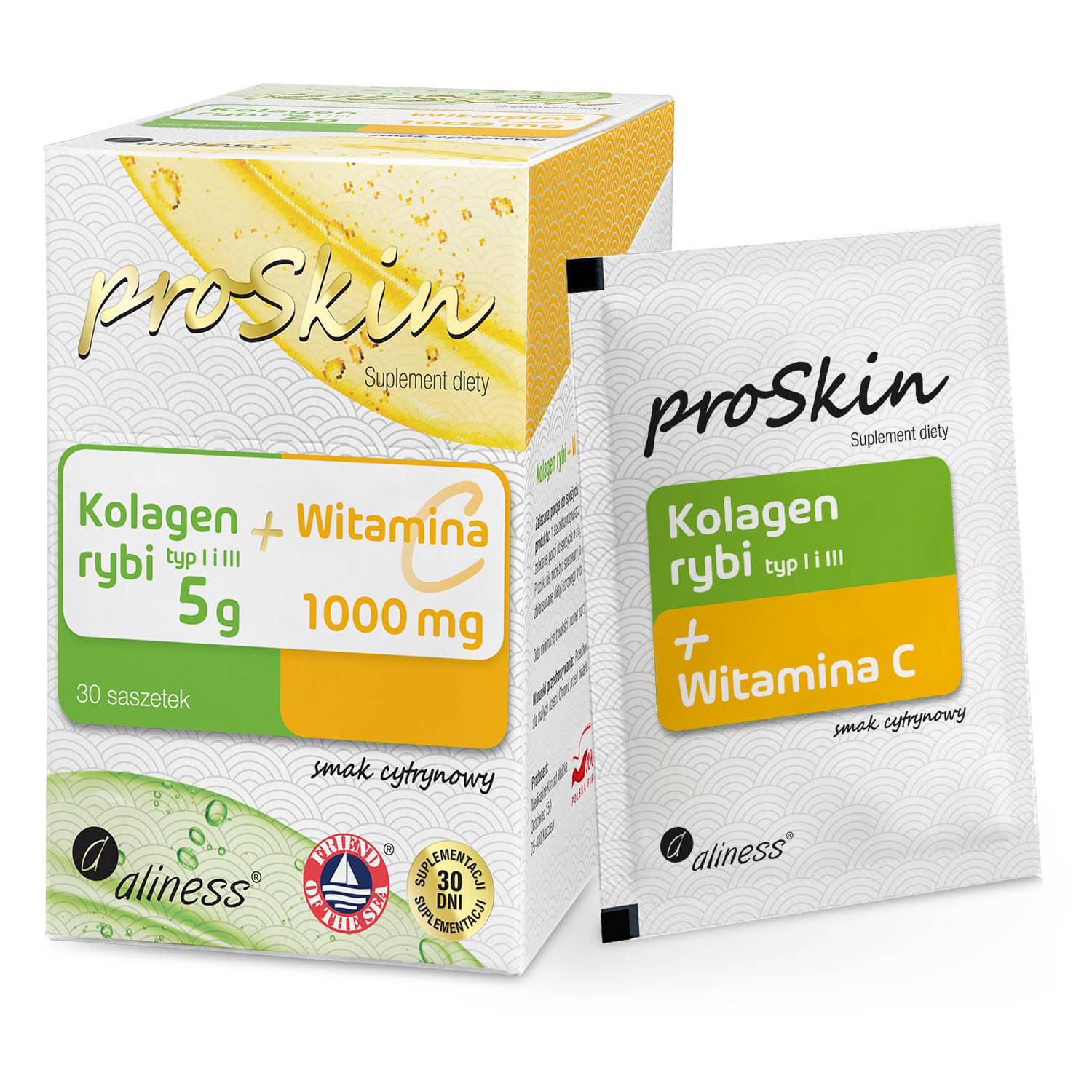 Aliness kolagen rybi 5 g + witamina c, 30 saszetek