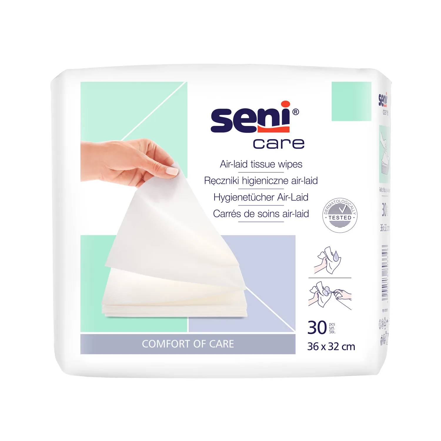 Seni care - ręczniki higieniczne air-laid, 36 cm x 32 cm, 30 sztuk
