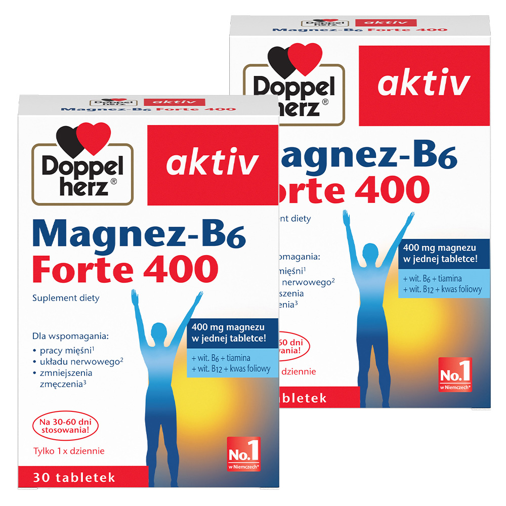 Doppelherz aktiv magnez-b6 forte 400, 2 x 30 tabletek