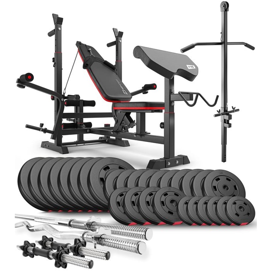 Kunststoff Hantelset 165 kg mit Hantelbank HS-1075