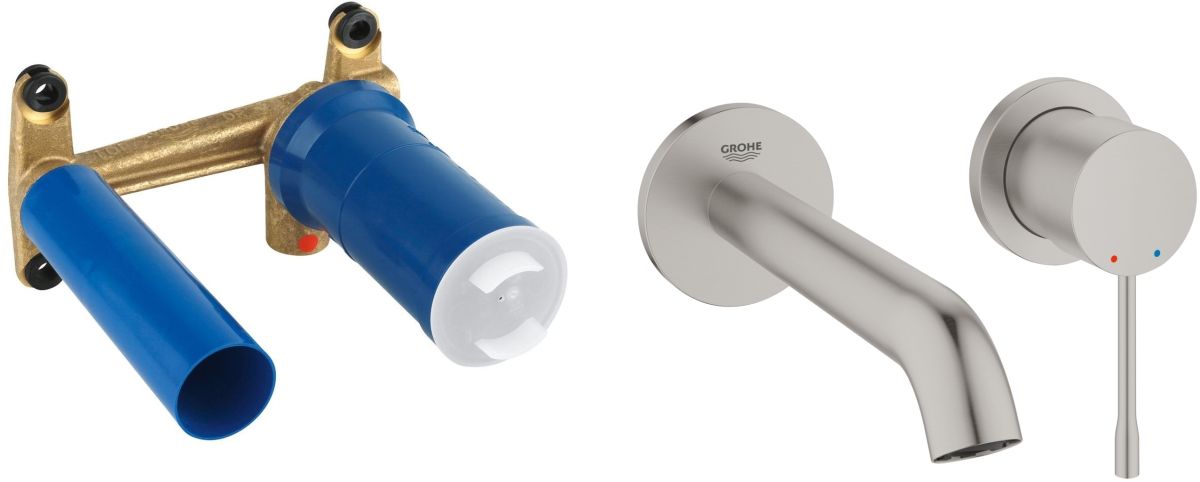 Zestaw Grohe Essence New bateria umywalkowa podtynkowa kompletna stal nierdzewna (19408DC1, 23571000)