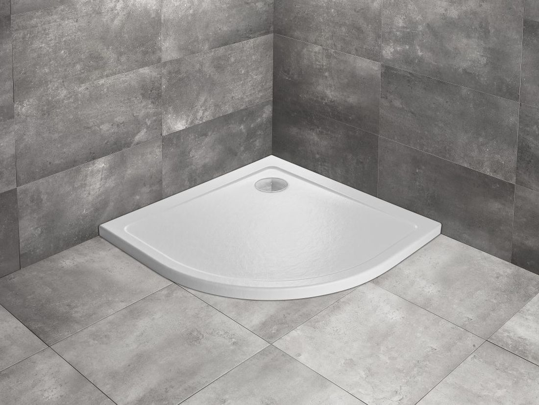 Radaway Doros A brodzik 90x90 cm półokrągły stone biały SDRA9090-01-04S