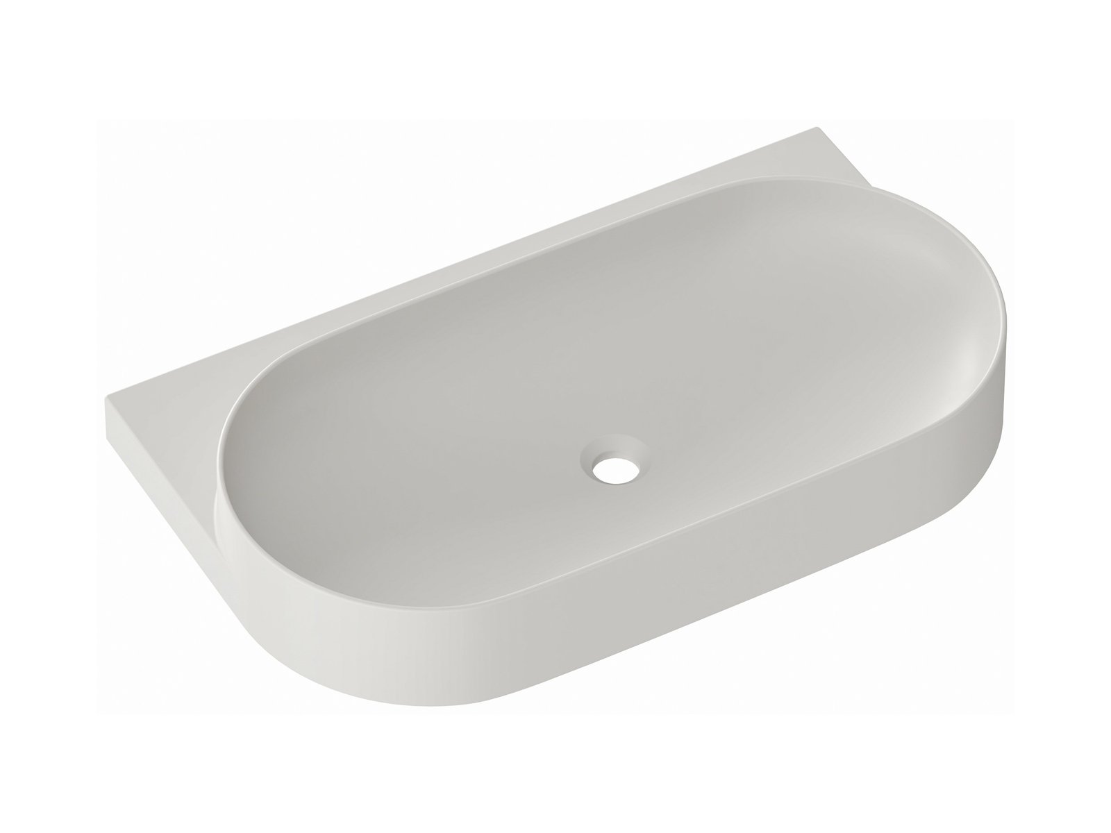 Ravak Yard umywalka 80,5x50 cm półokrągła ścienna smoke grey XJX0O280000