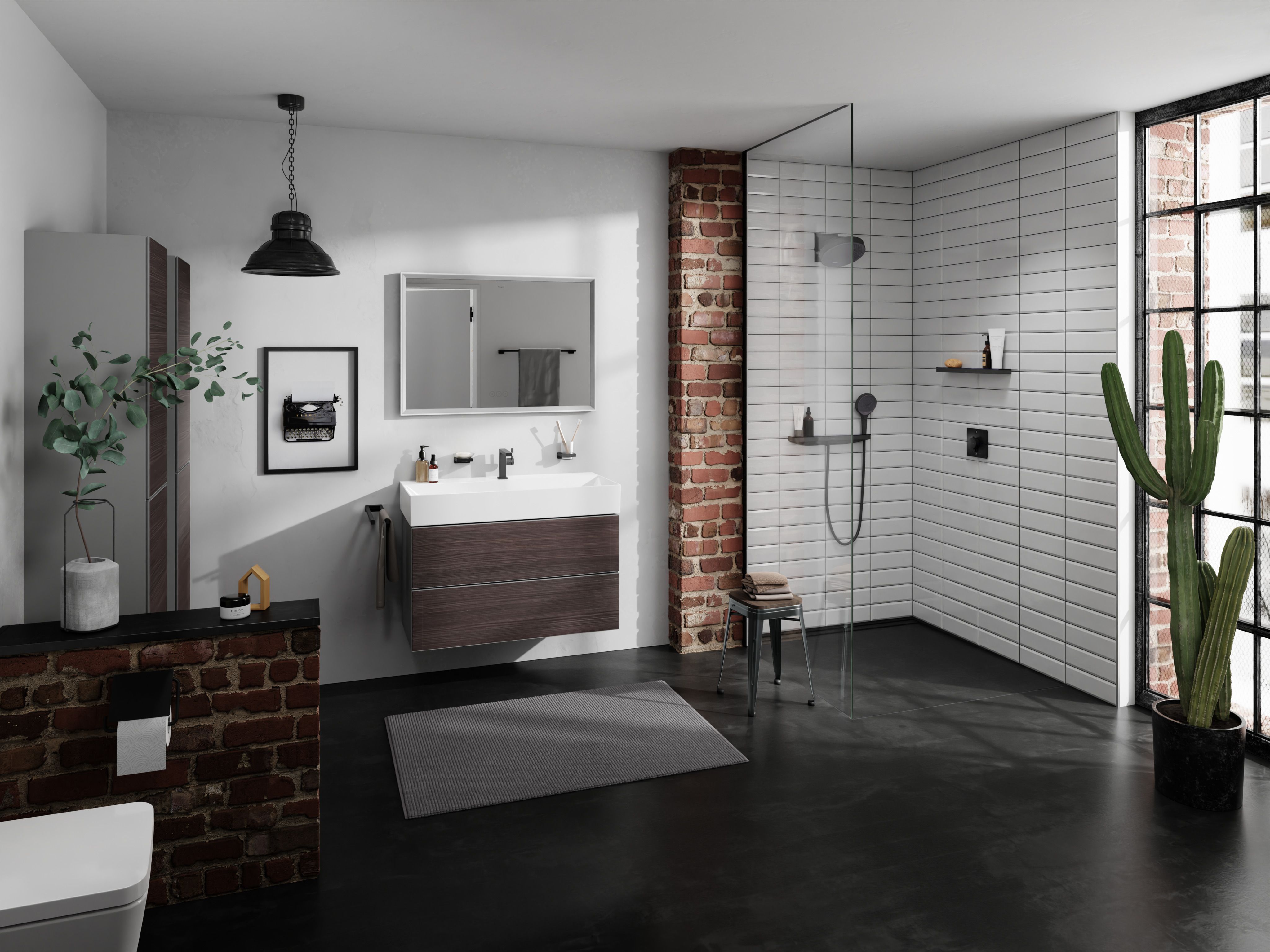 Hansgrohe Rainfinity deszczownica 25 cm okrągła czarny mat 26229670