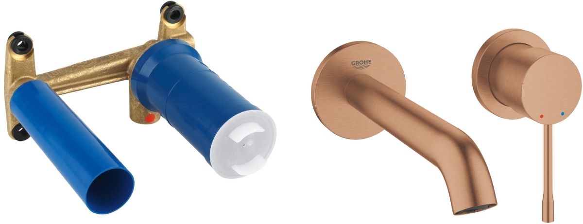 Zestaw Grohe Essence New bateria umywalkowa podtynkowa kompletna brushed warm sunset (19408DL1, 23571000)