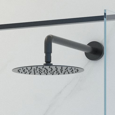 Oltens Vindel deszczownica 30 cm okrągła czarny mat 37000300 - Wysyłka w 24h