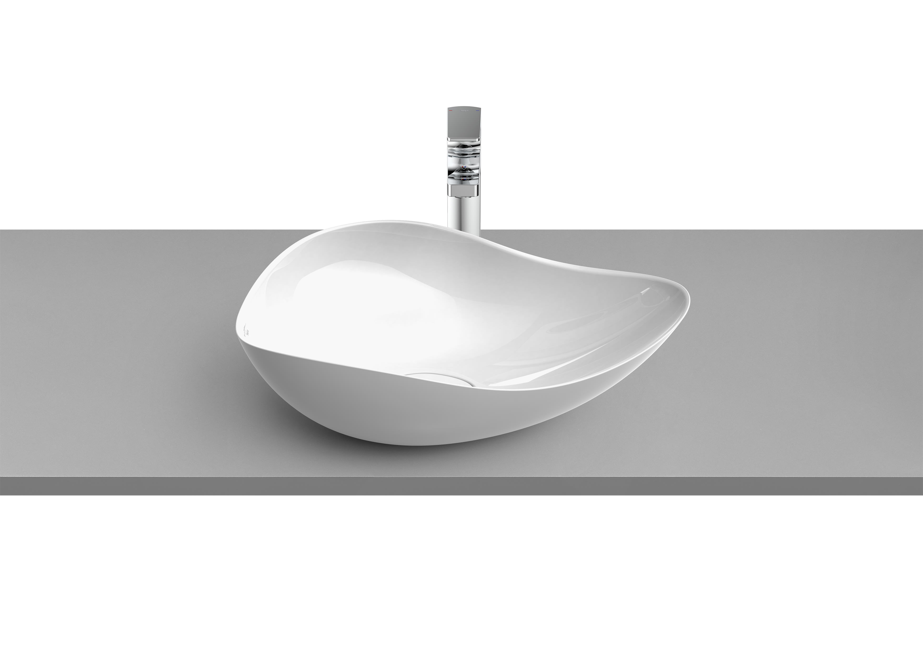 Roca Ohtake umywalka 54x37 cm nablatowa asymetryczna biała A327A13000 - Wysyłka w 24h