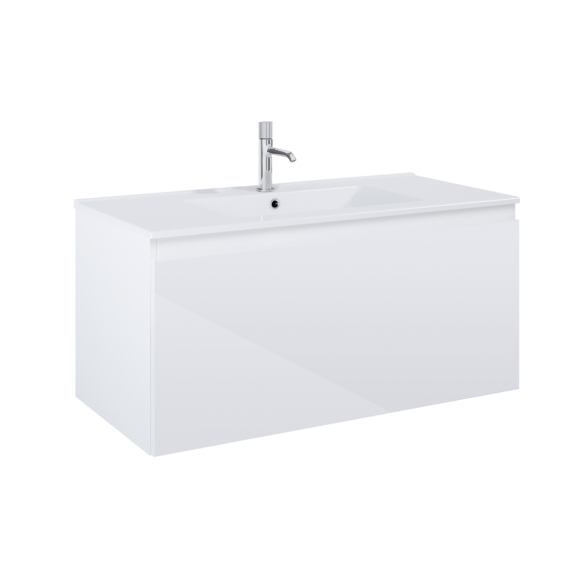 Oltens Vernal umywalka z szafką 100 cm biały połysk 68016000 - Wysyłka w 24h