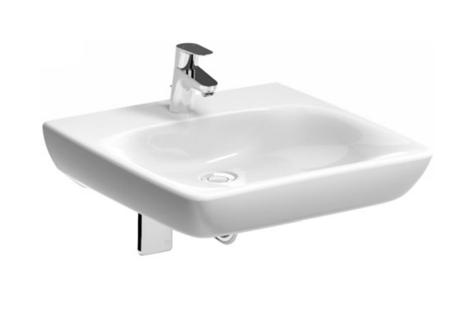 Geberit Selnova Comfort umywalka 55x55 cm kwadratowa ścienna dla niepełnosprawnych biała 500.187.01.7
