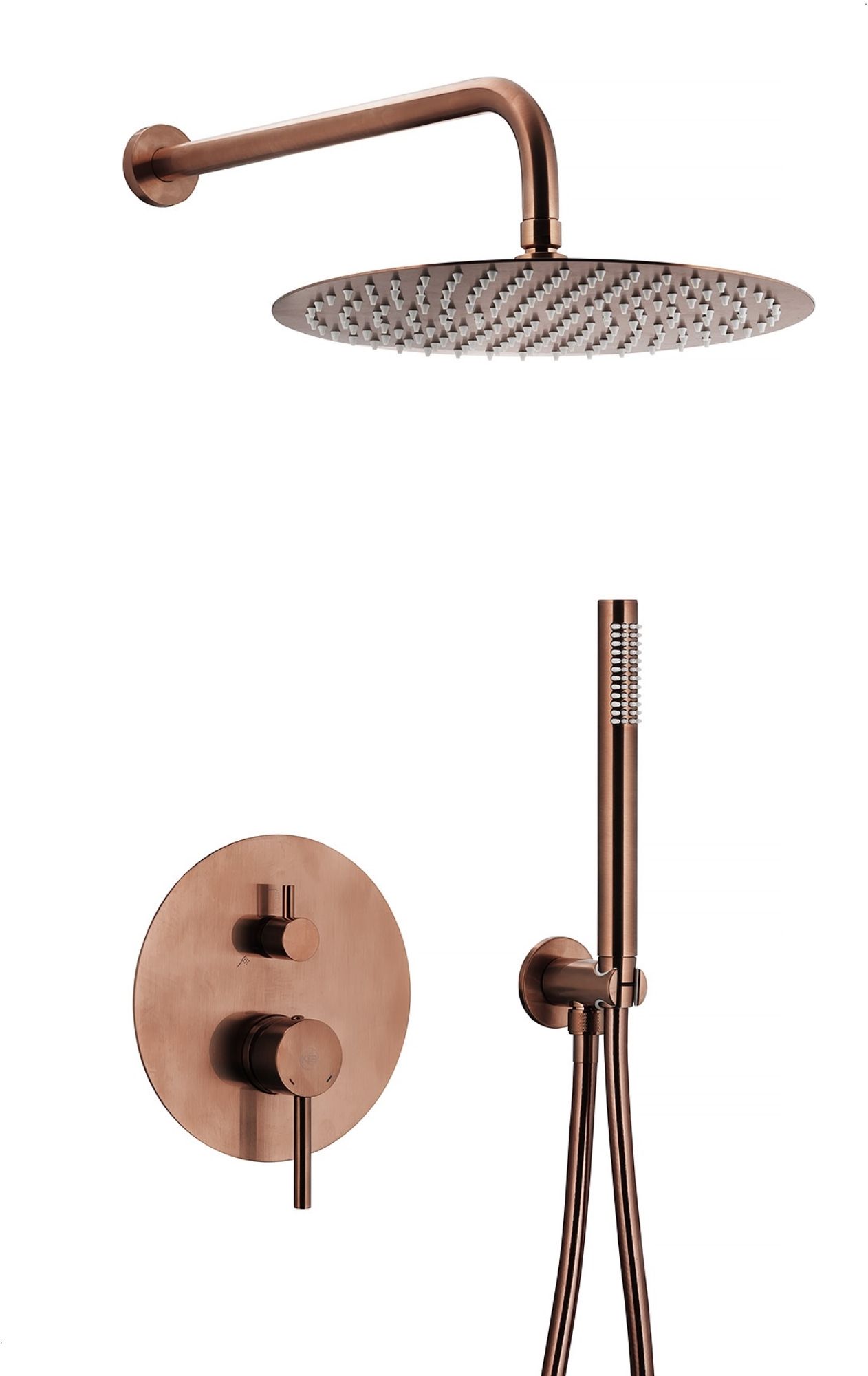 KFA Armatura Moza Rose Gold zestaw prysznicowy podtynkowy z deszczownicą miedź szczotkowana 5039-501-34