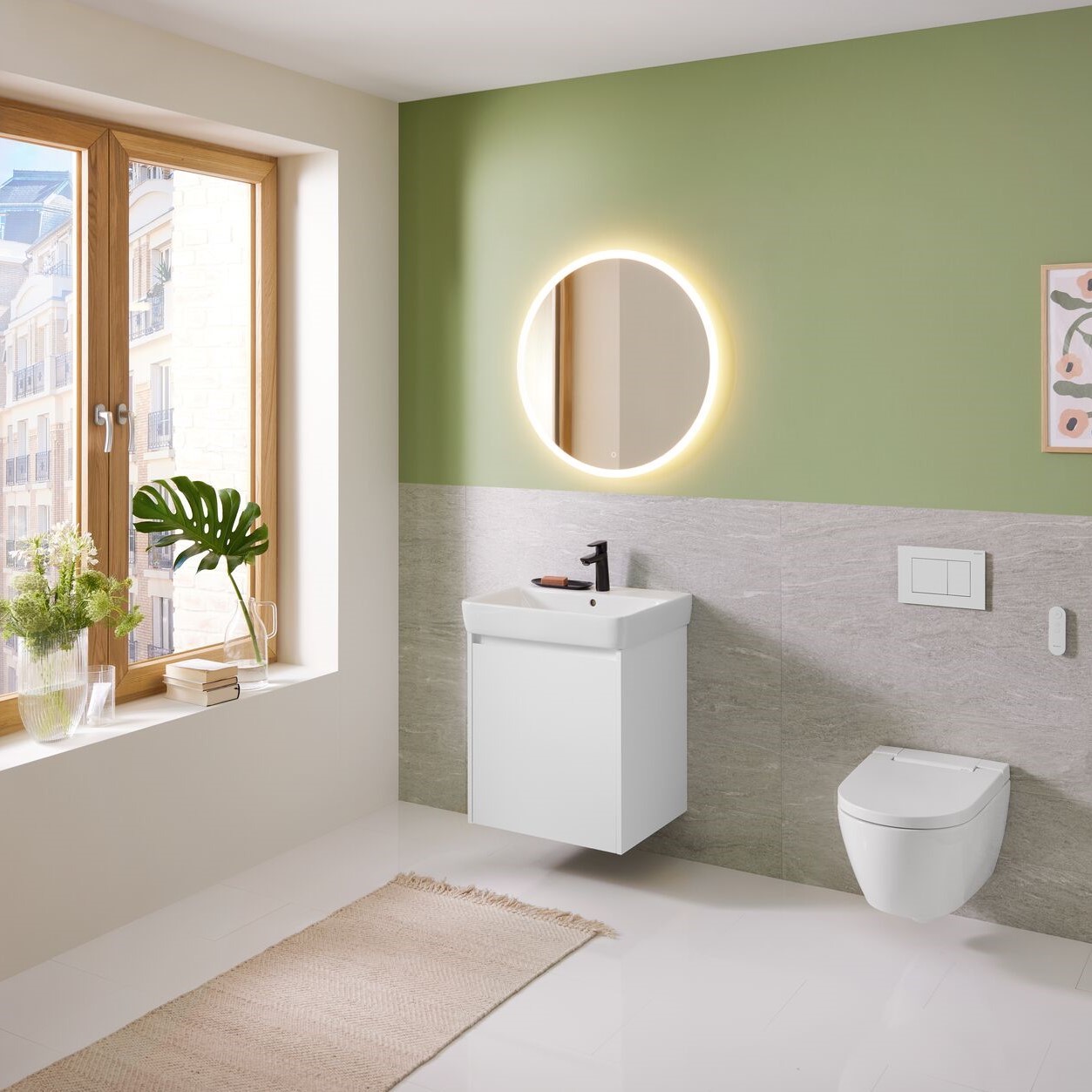 Geberit Selnova Square umywalka z szafką 36 cm biały mat 504.130.00.1 - Wysyłka w 24h