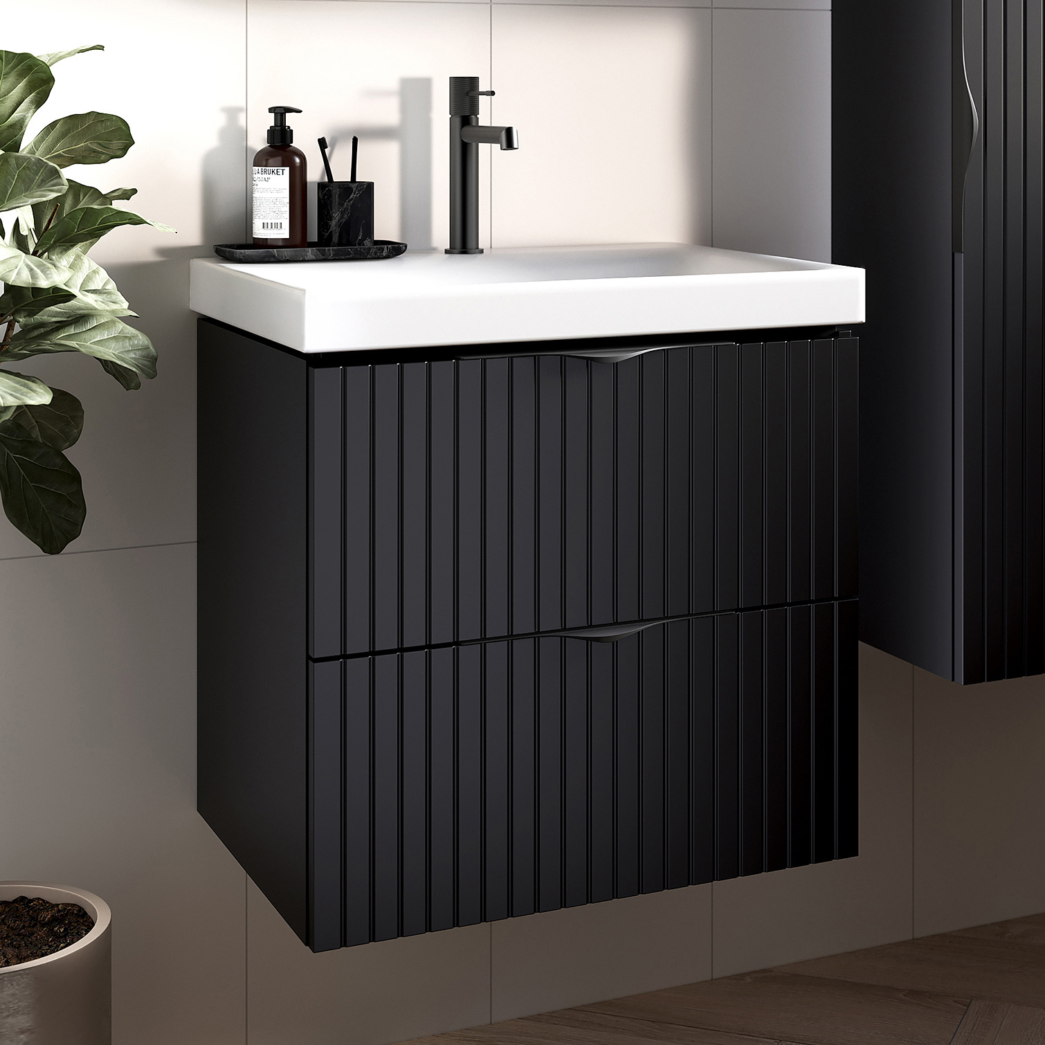 Cersanit Tirso umywalka z szafką 80 cm czarną S801-587 - Wysyłka w 24h