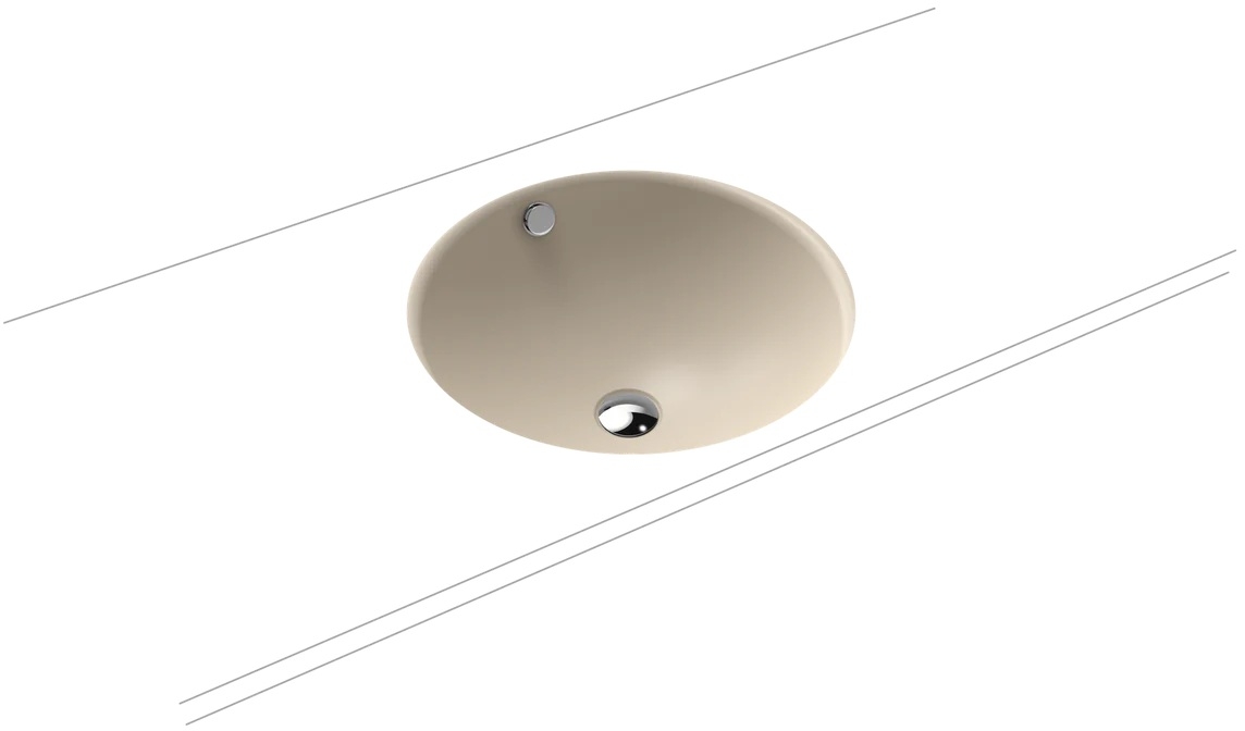 Kaldewei Classic umywalka 42 cm okrągła podblatowa model 3182 warm beige 20 beż 910006003661