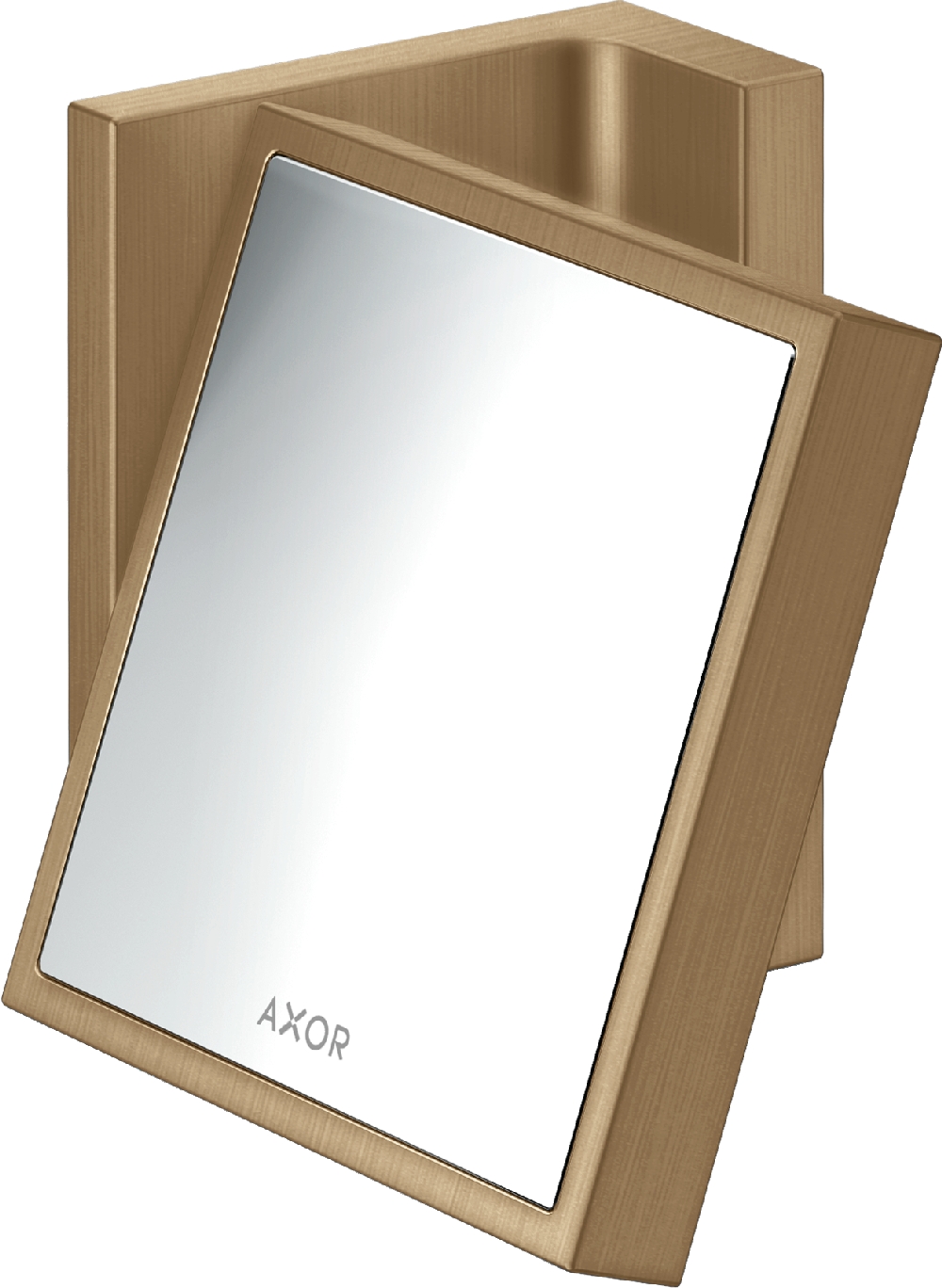 Axor Universal Rectangular lusterko kosmetyczne 12x11 cm prostokątne brąz szczotkowany 42649140