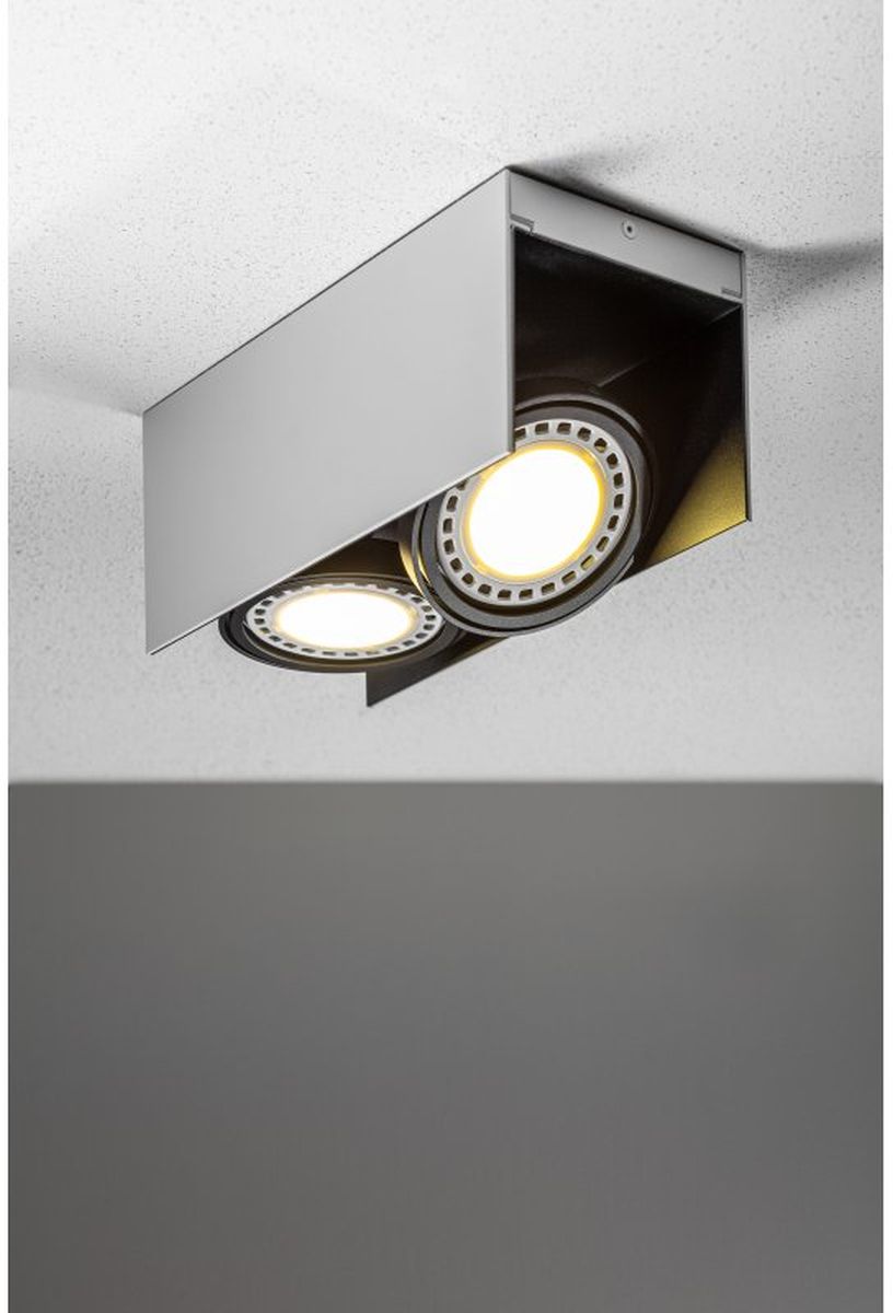 GTV Verso lampa podsufitowa 2x40 W biała-czarna OS-VERSO2-06-DEC