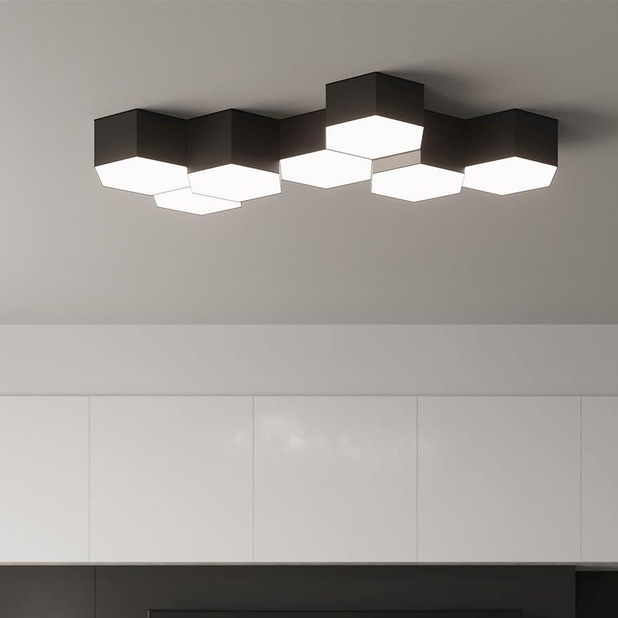 Sollux Lighting Sunde plafon 2x60W czarny/biały SL.1059