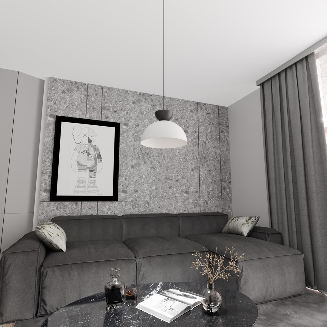Emibig Lunaro lampa wisząca 1x12 W biała-czarna 1475/1L