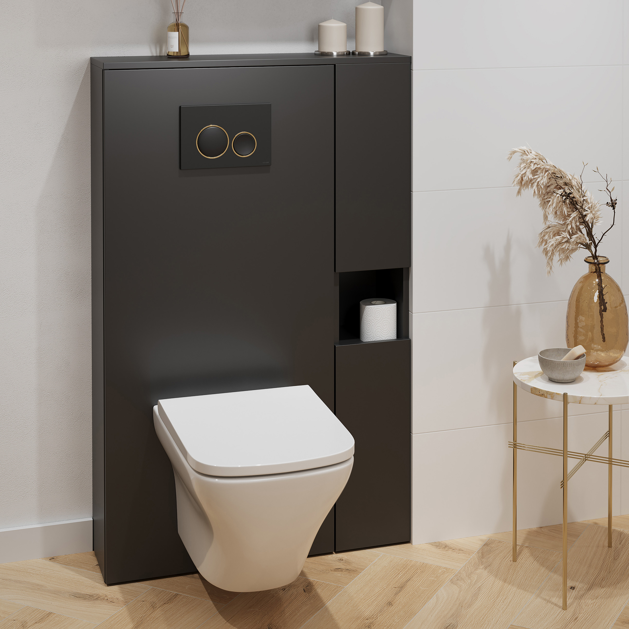 Cersanit Larga szafka 56 cm do zabudowy stelaża podtynkowego antracyt S164-028 - Wysyłka w 24h