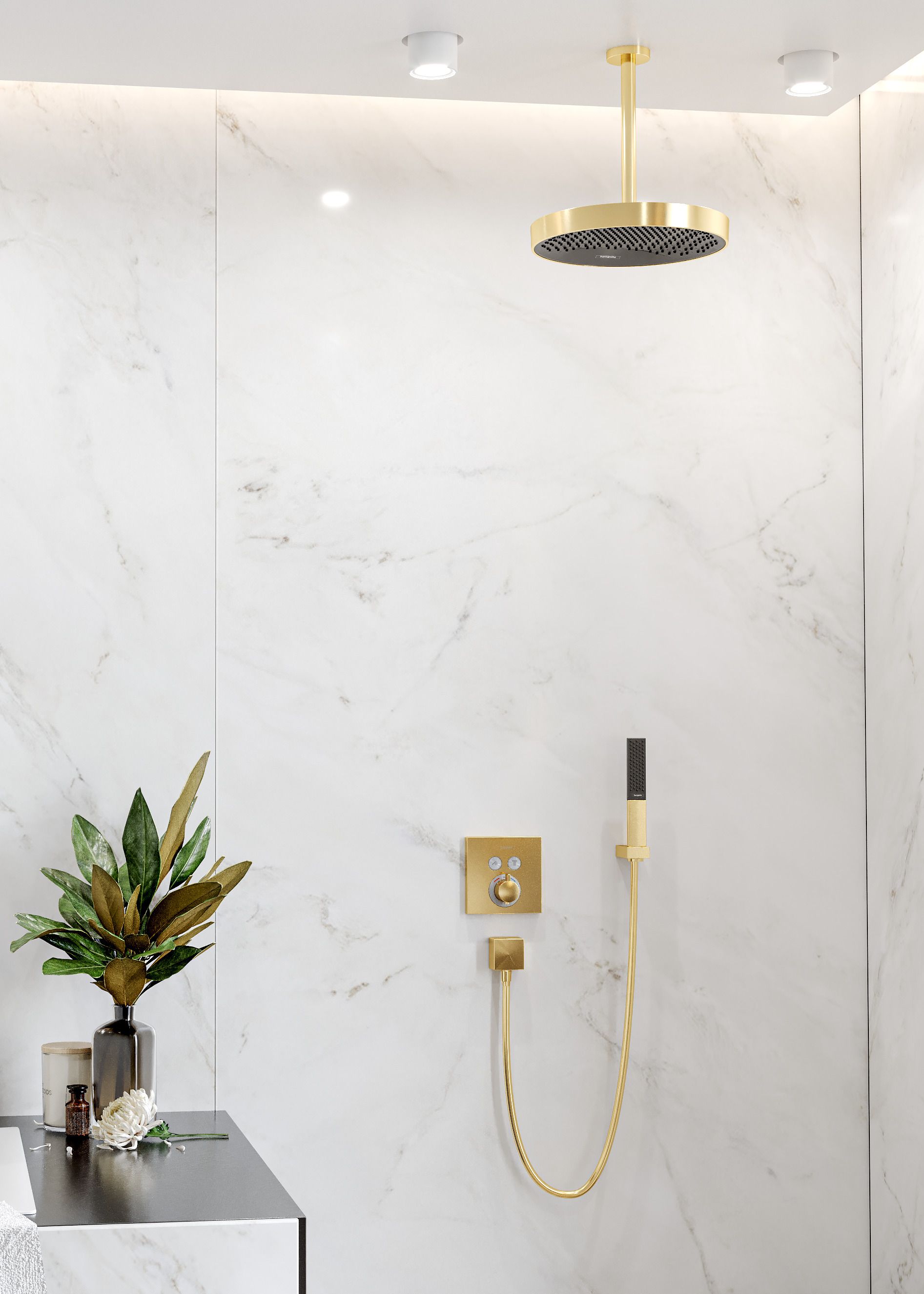 Hansgrohe Rainfinity deszczownica 36 cm okrągła złota 26231990