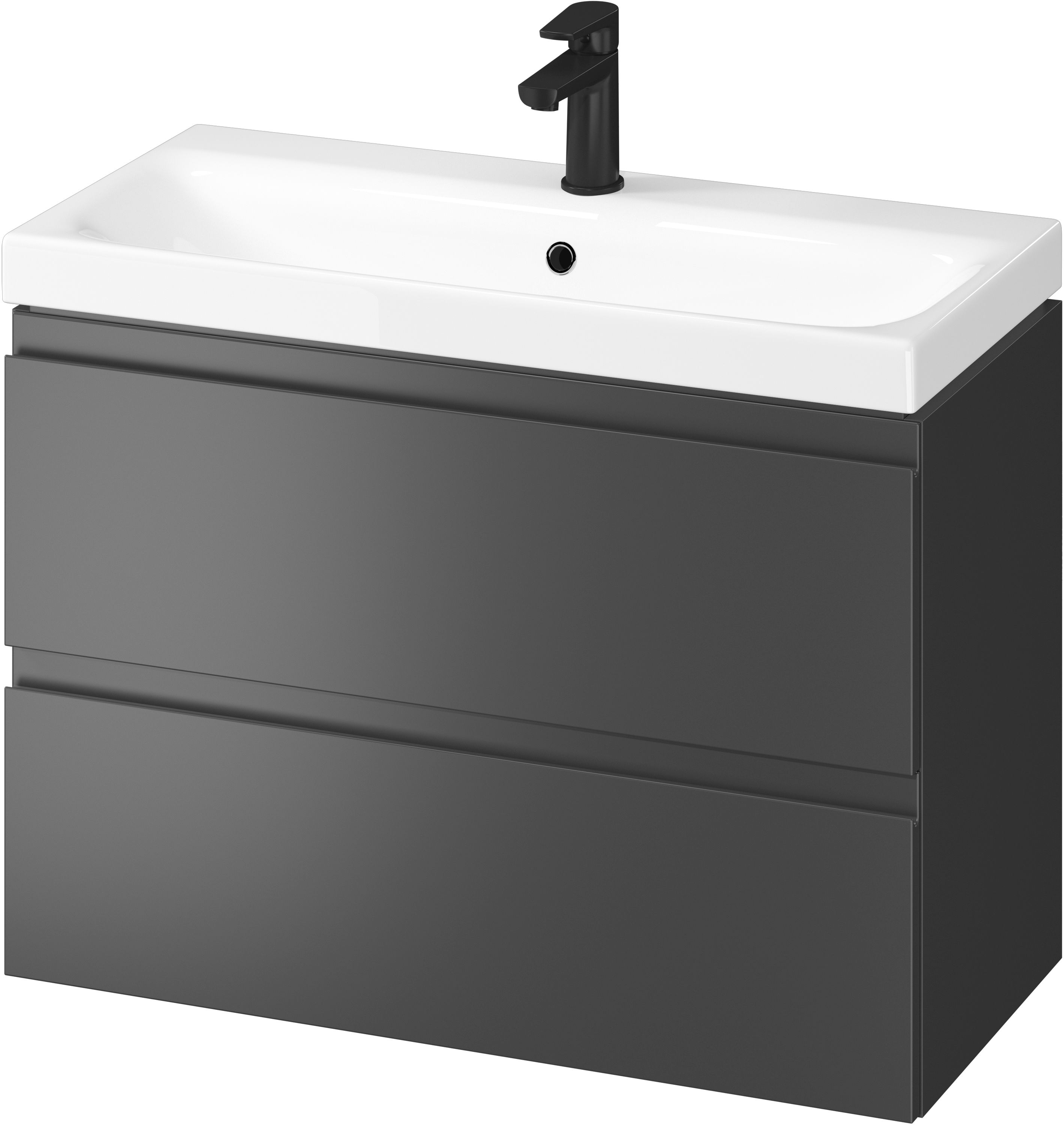 Cersanit Moduo Slim SET B813 umywalka z szafką 80 cm wisząca antracyt S801-468-DSM - Wysyłka w 24h