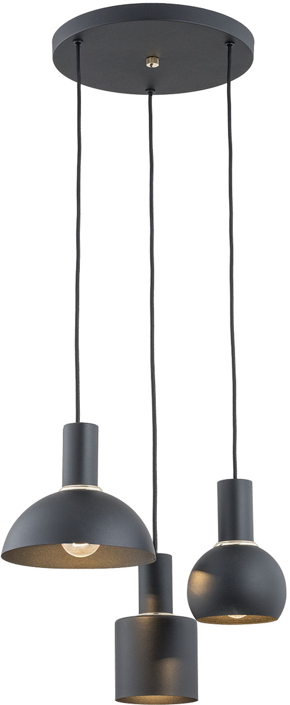 Argon Sines lampa wisząca 3x15W czarny/mosiądz 1472