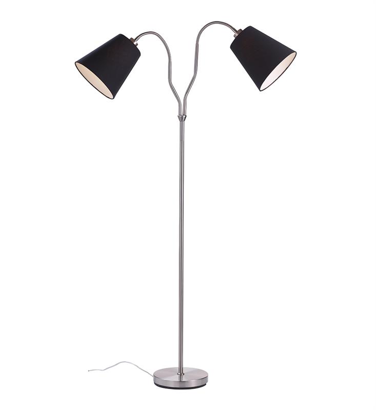 Markslöjd Modena lampa stojąca 2x60W stalowy/czarny 105248