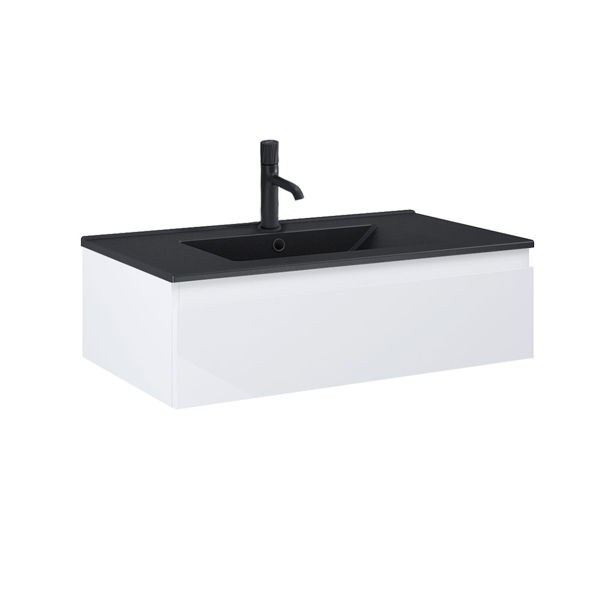 Oltens Vernal umywalka z szafką 80 cm czarny mat/biały połysk 68007000 - Wysyłka w 24h