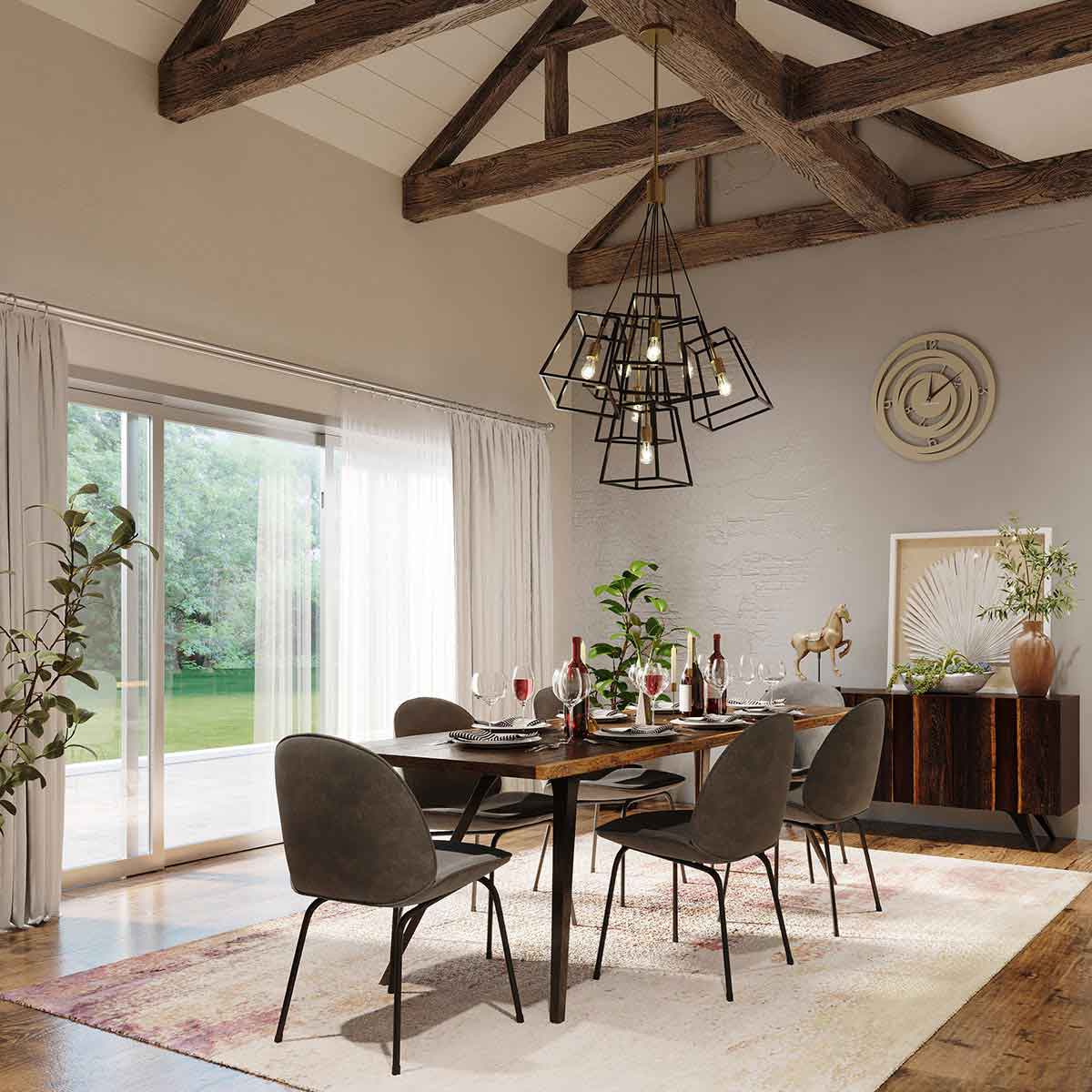 Elstead Lighting Fulton lampa wisząca 7x60 W mosiądz-brązowa HK-FULTON-7P