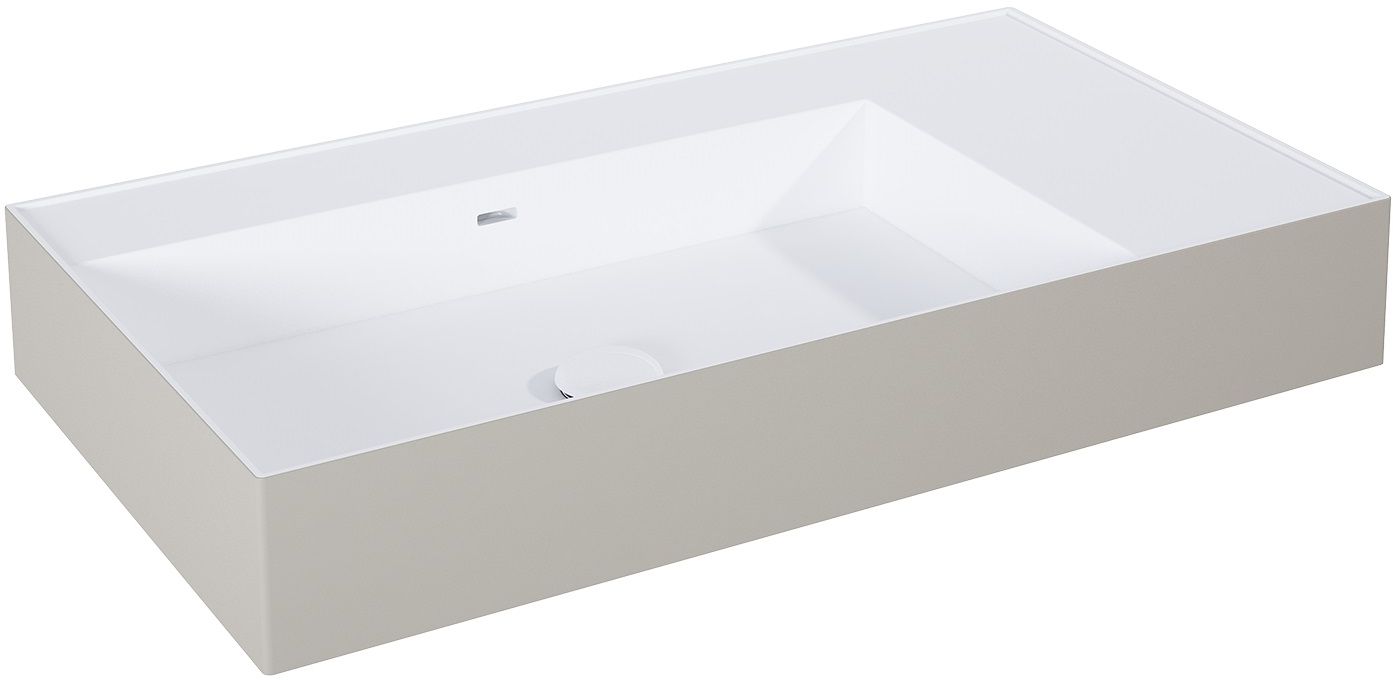 Elita Level umywalka 80,5x45,5 cm prostokątna ścienna lewa white/fume matt RE041461216190