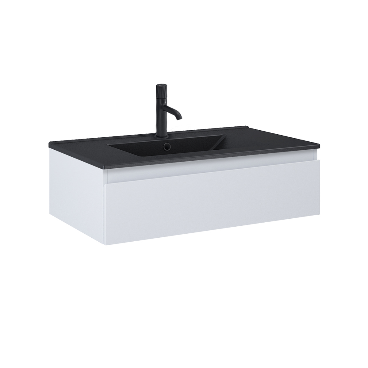 Oltens Vernal umywalka z szafką 80 cm czarny mat/szary mat 68007700 - Wysyłka w 24h