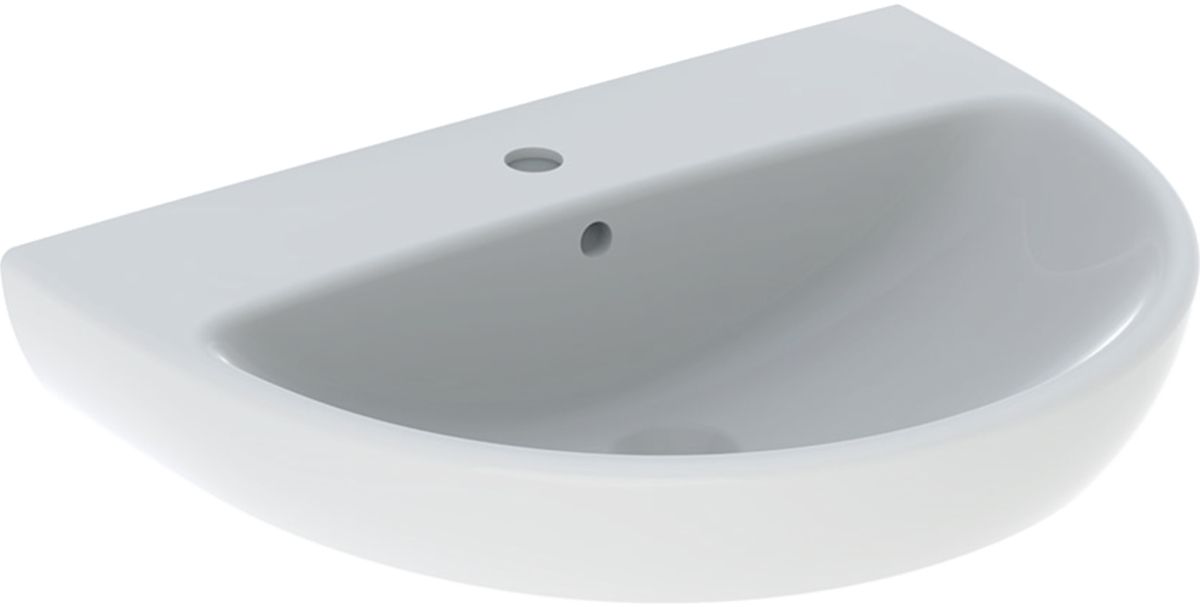 Geberit Selnova umywalka 65x50 cm ścienna półokrągła biała 500.297.01.7