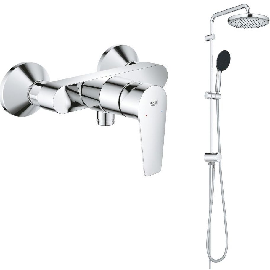 Grohe Start Edge bateria prysznicowa ścienna z zestawem prysznicowym Vitalio Start System 250 chrom (26680001, 24197001) - Wysyłka w 24h