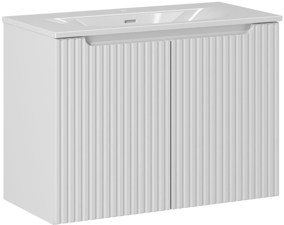 Zestaw Comad Nova White szafka 80 cm wisząca biała i umywalka Sky 80x40 cm meblowa SET-NOW 80CM D SKY 80