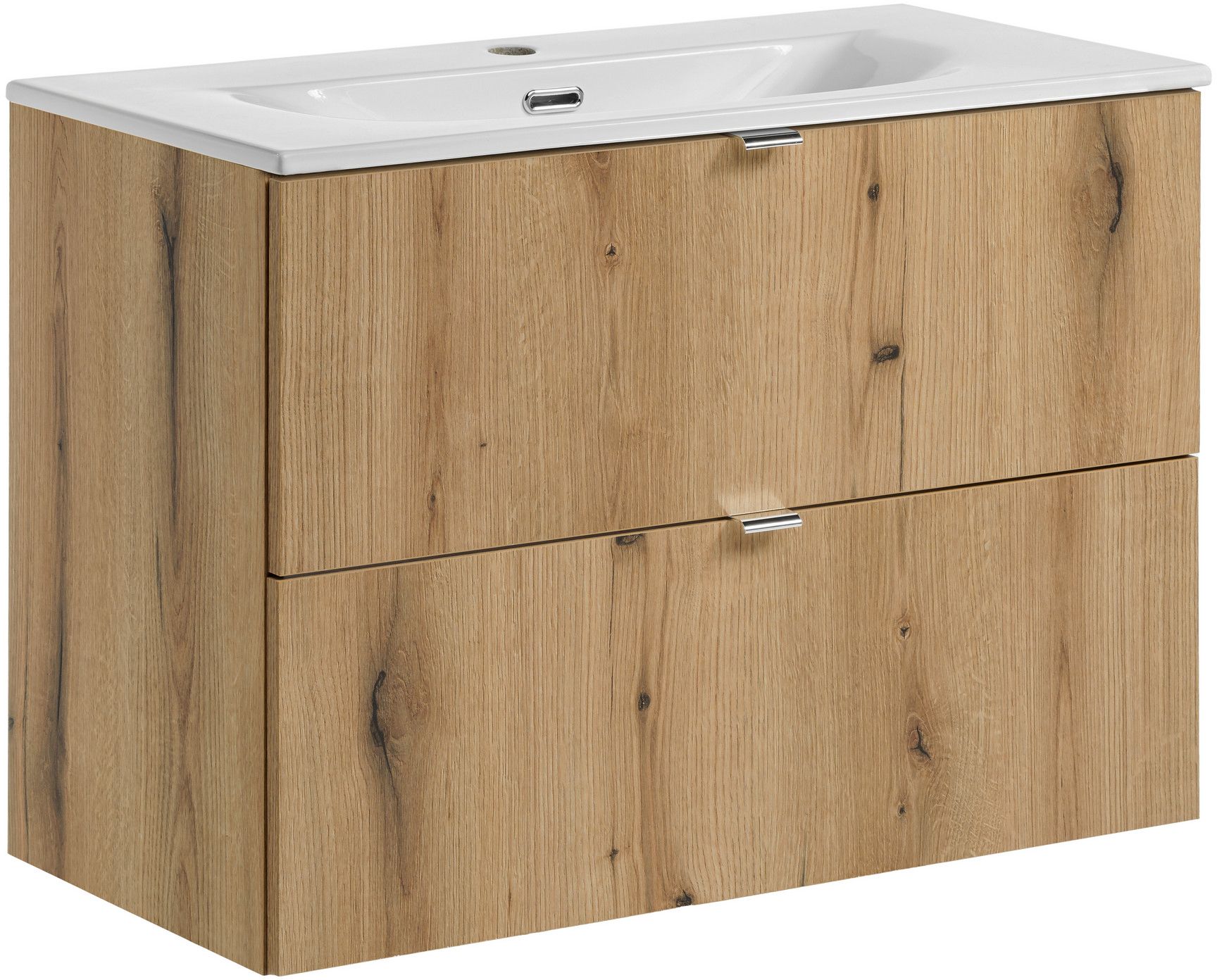 Zestaw Comad Nova Oak szafka 80 cm wisząca i umywalka Dance 81x40 cm meblowa biały SET-NOA 80CM S DANCE