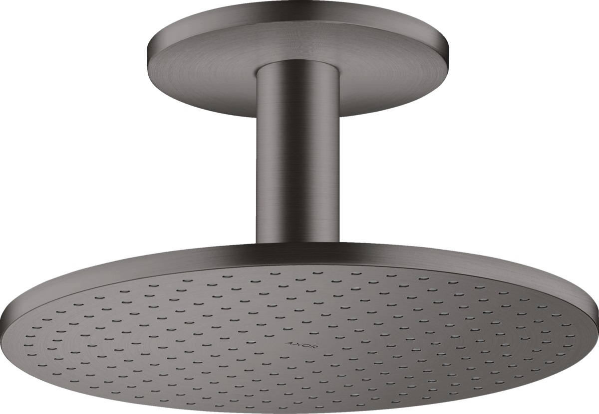 Axor ShowerSolutions 300 2jet deszczownica 30 cm okrągła z ramieniem sufitowym czarny chrom szczotkowany 35304340