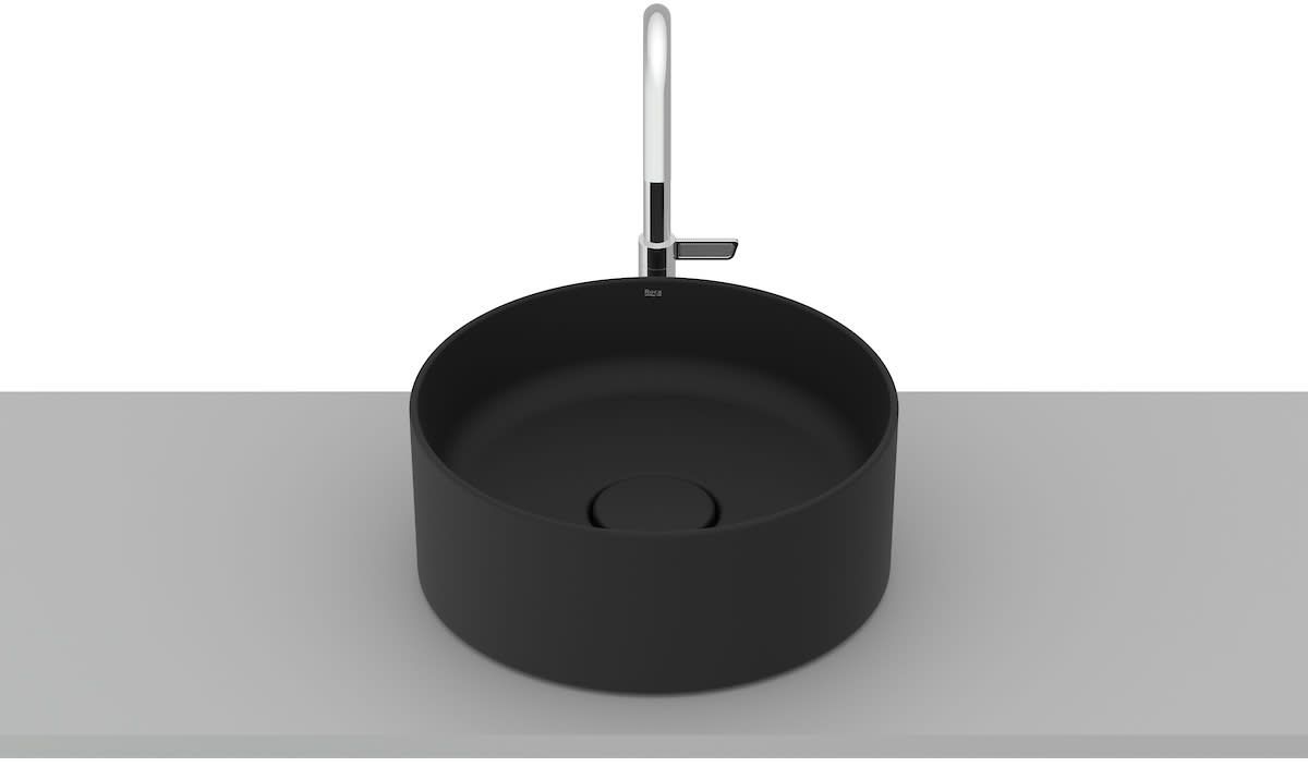 Roca Terra umywalka 30 cm okrągła nablatowa czarny mat A32787U080