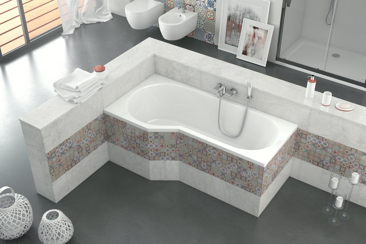 Excellent Be Spot wanna narożna 160x80 cm prawa biała WAEX.BSP16WH