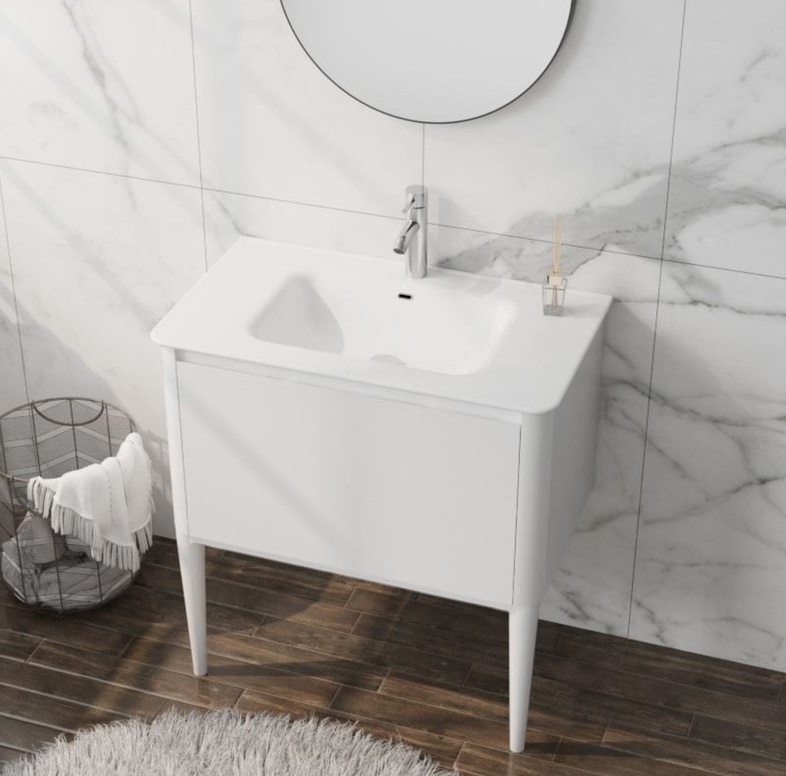 LaVita Mesa umywalka z szafką 80 cm białą