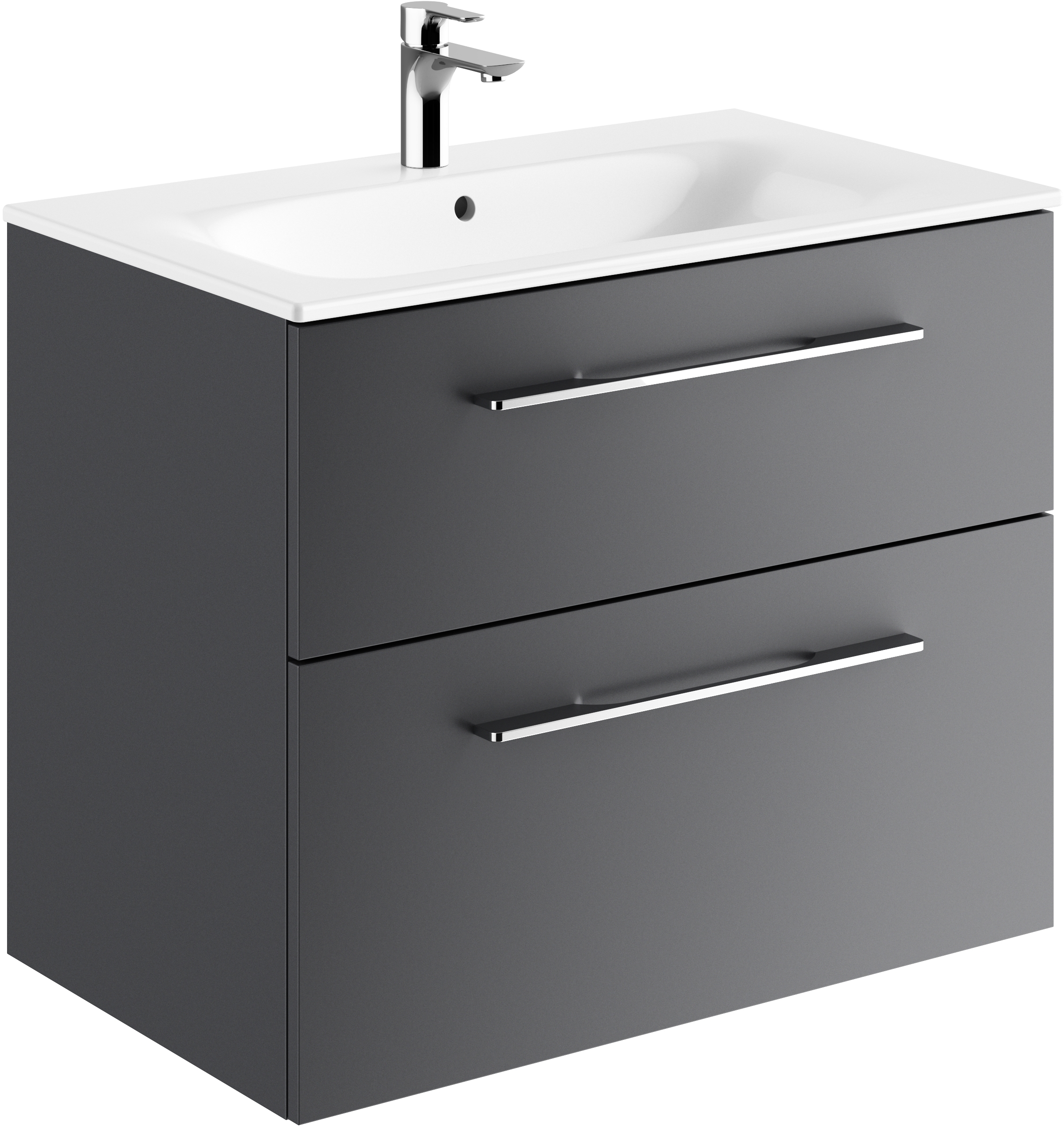 Geberit Selnova Square umywalka z szafką 80 cm zestaw meblowy biały/lava mat 501.241.00.1