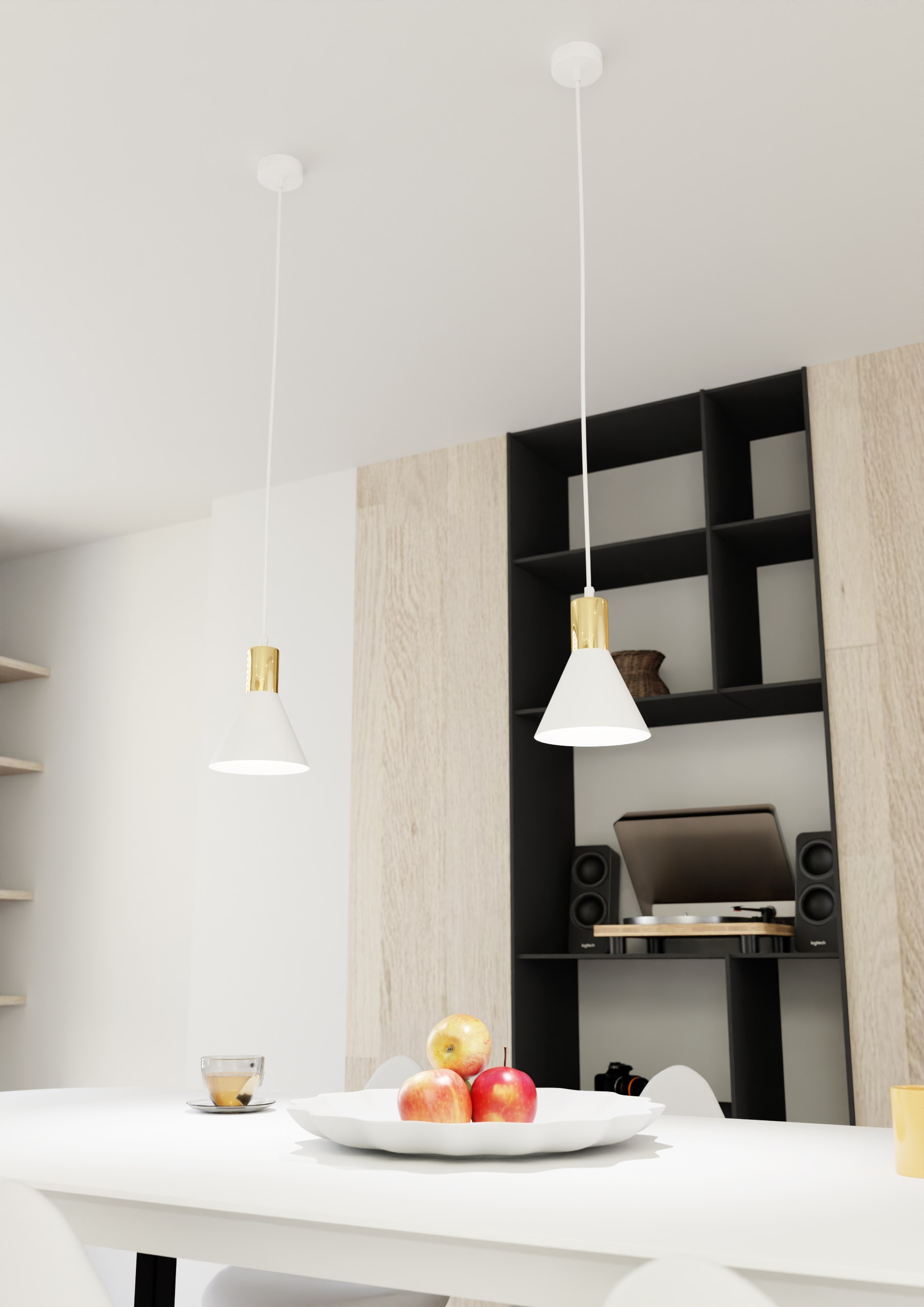 Emibig Rosa lampa wisząca 1x10 W biała 1389/1